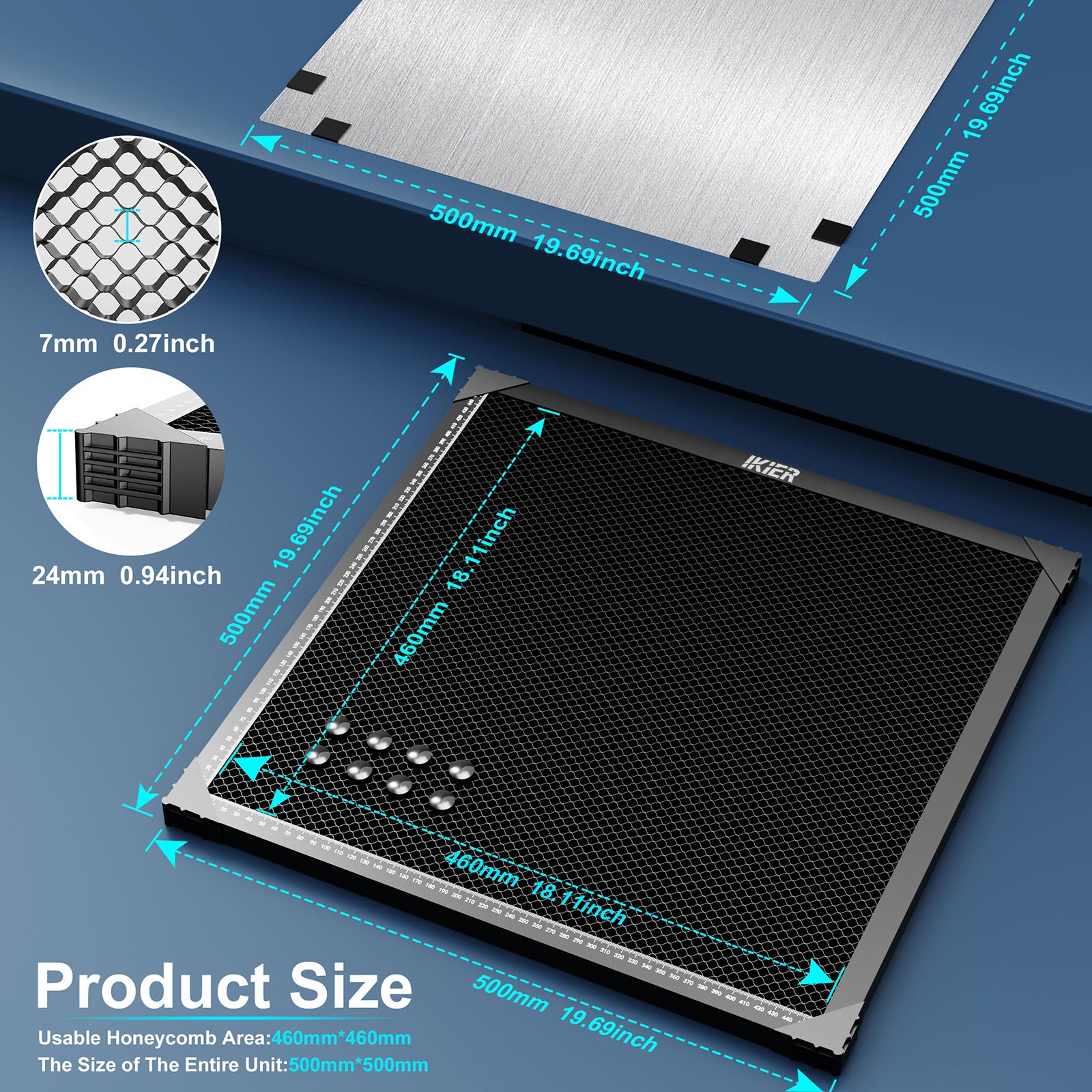 iKier Laser Cutting Honeycomb Working Panel Set 500*500mm