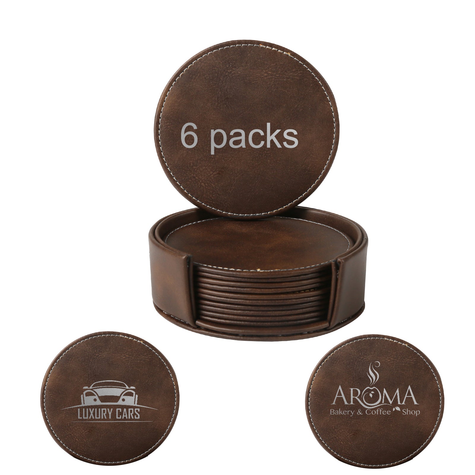 Laserable leather cup pads brown
