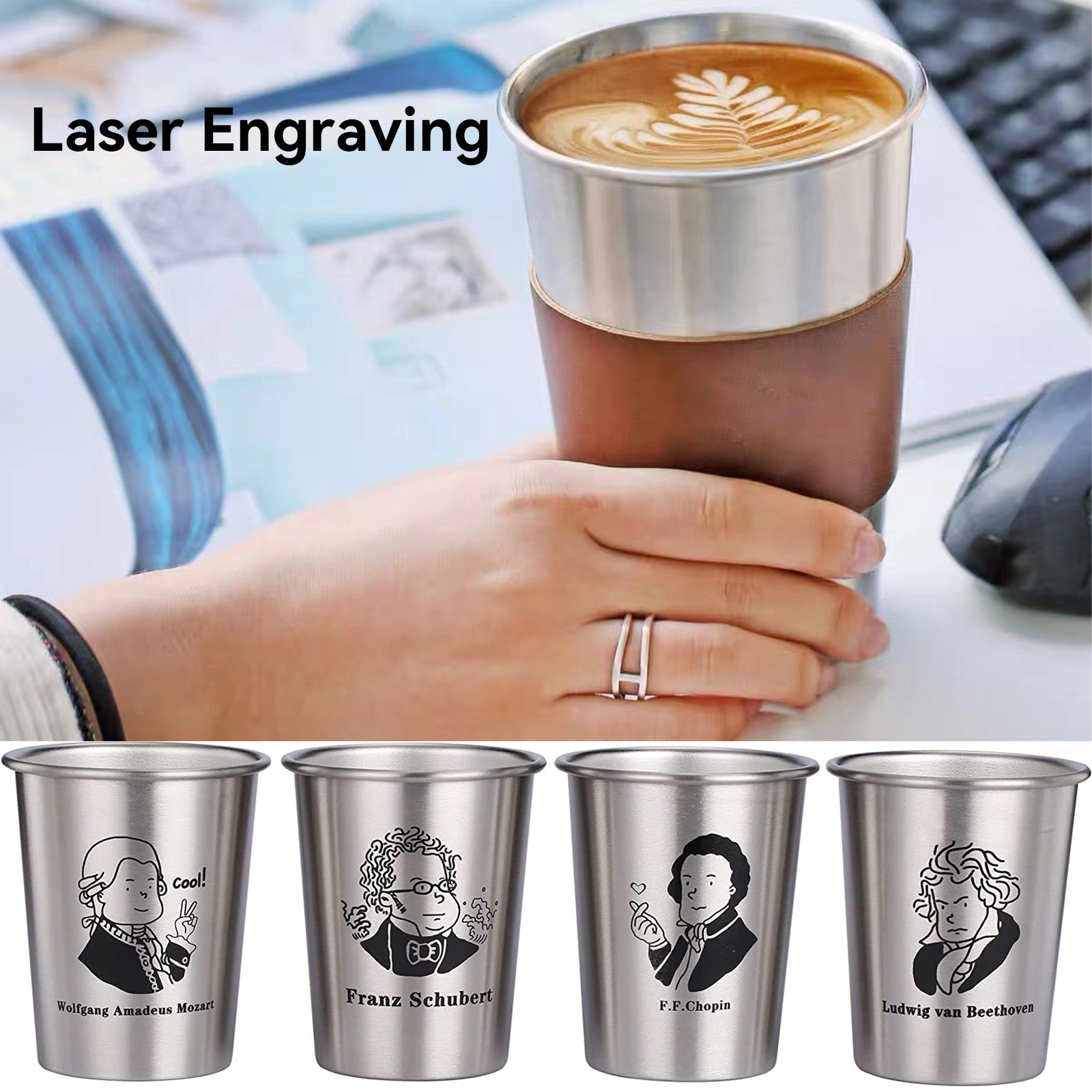 Laser engraving Metal cup