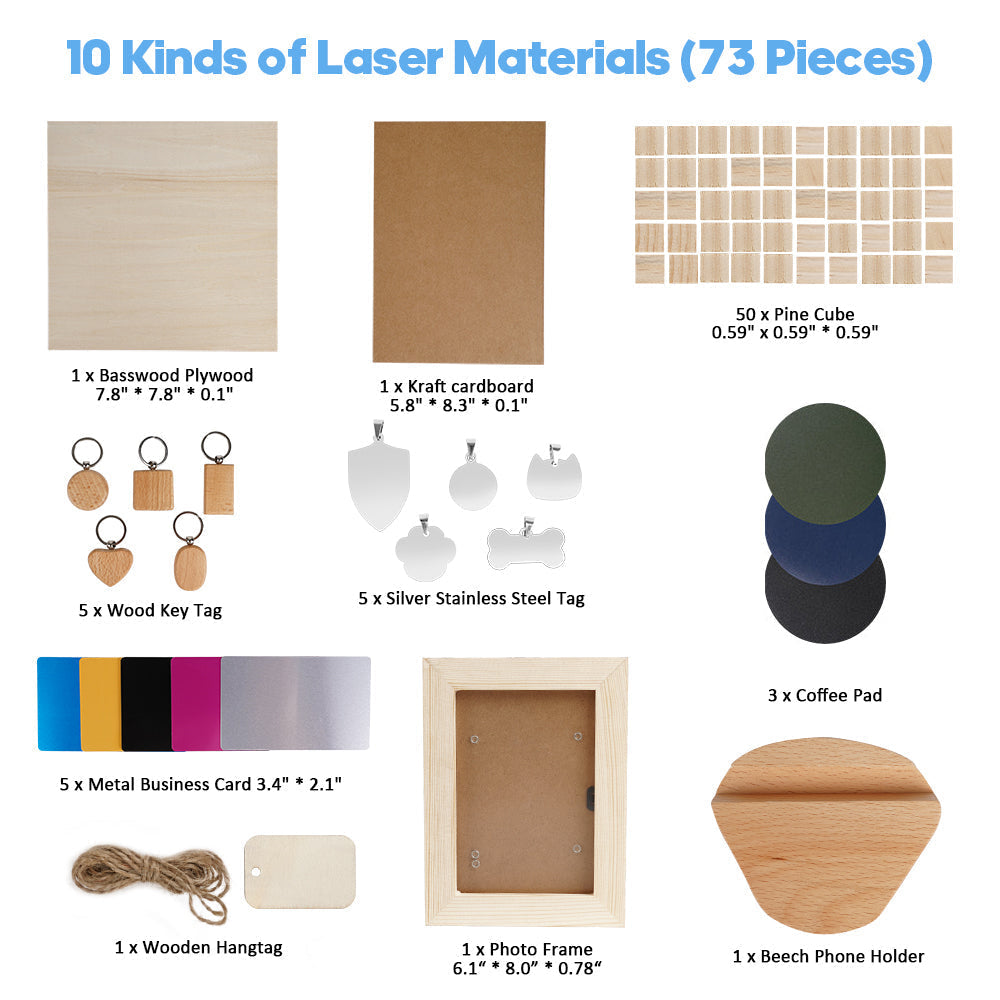 🎁 iKier Laser Material Package ( 73 PCS) (100% off)