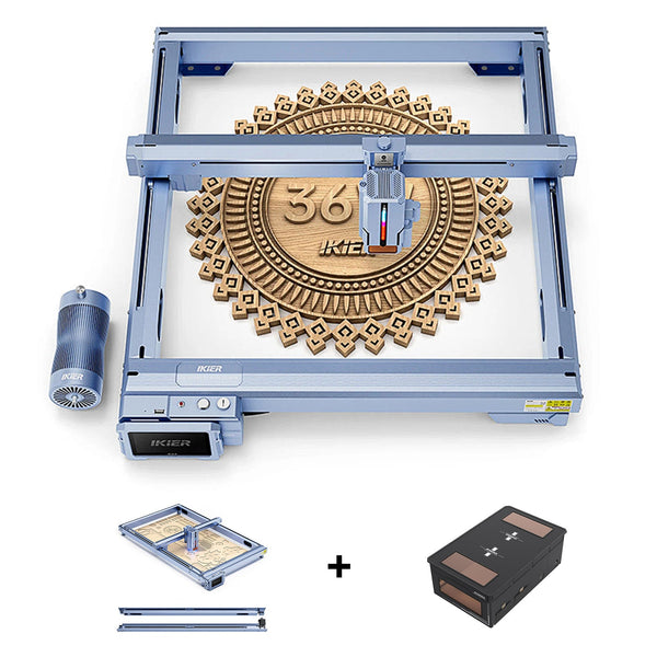 iKier K1 Ultra 36W Laser Engraving and Cutting Machine + K1 Extension Kit + Atomstack FB2 Plus Enclosure Foldable Cover