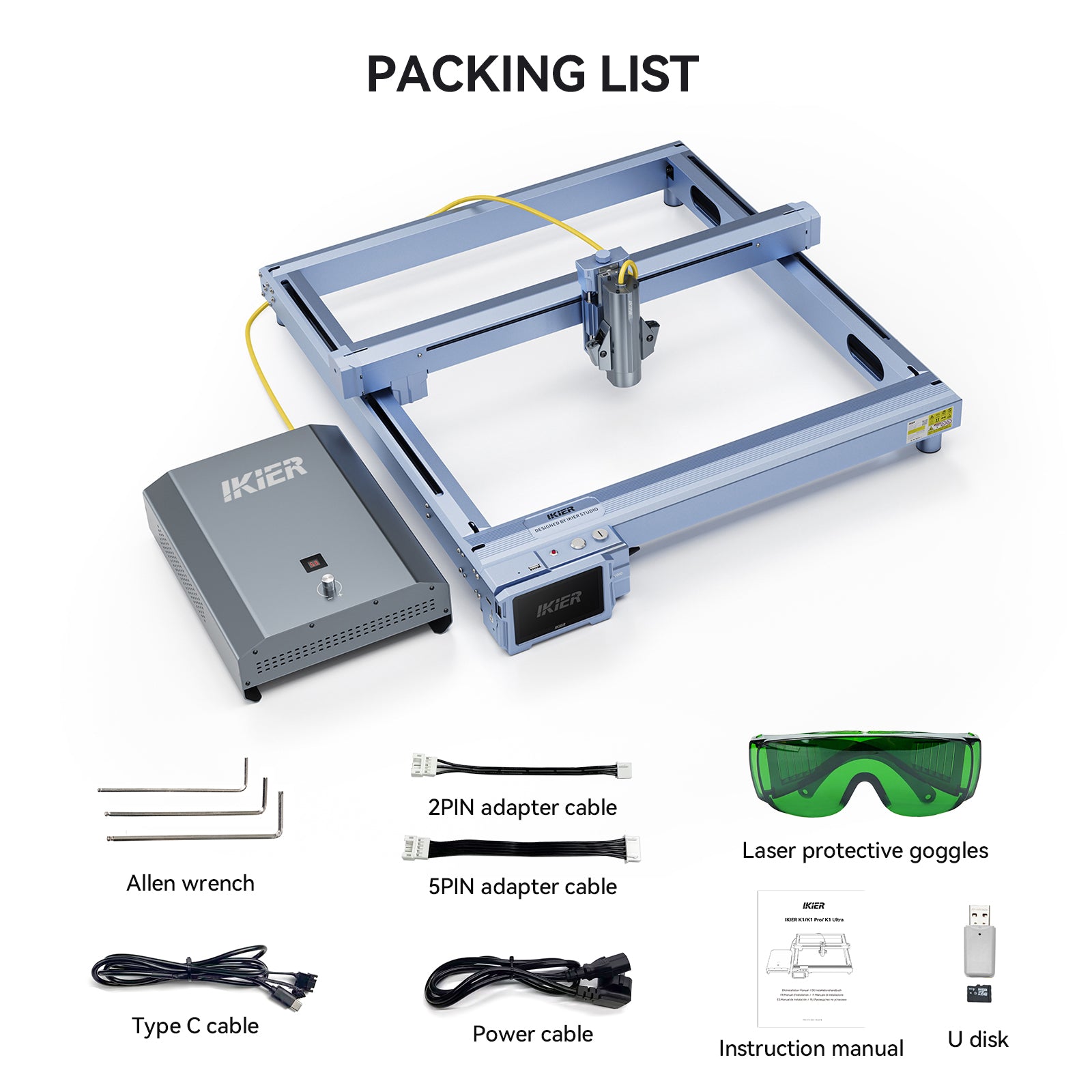 iKier K1 Pro 1064nm 20W Fiber Laser Engraver