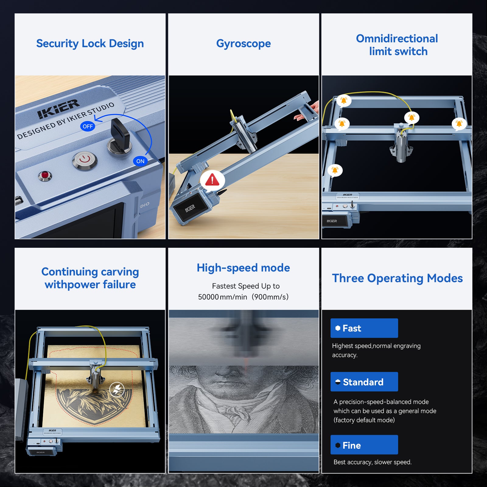 iKier K1 Pro 1064nm 20W Fiber Laser Engraver