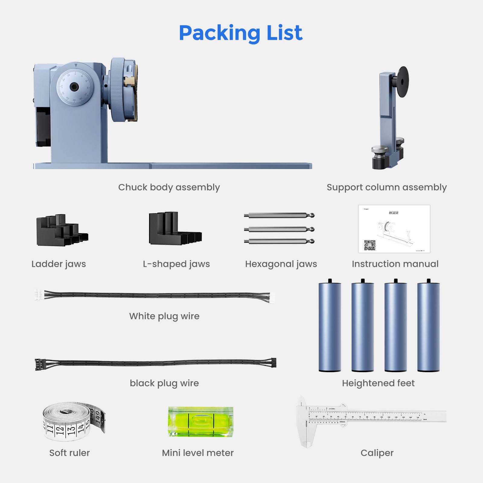 iKier R1 Pro Chuck and Roller Rotary