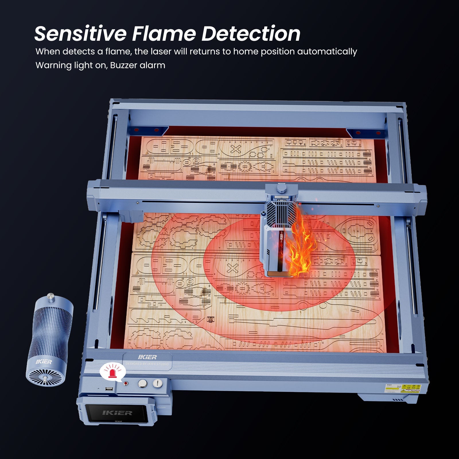 iKier K1 Ultra 36W Laser Engraving + K1 Extension Kit + Atomstack FB2 Plus Enclosure