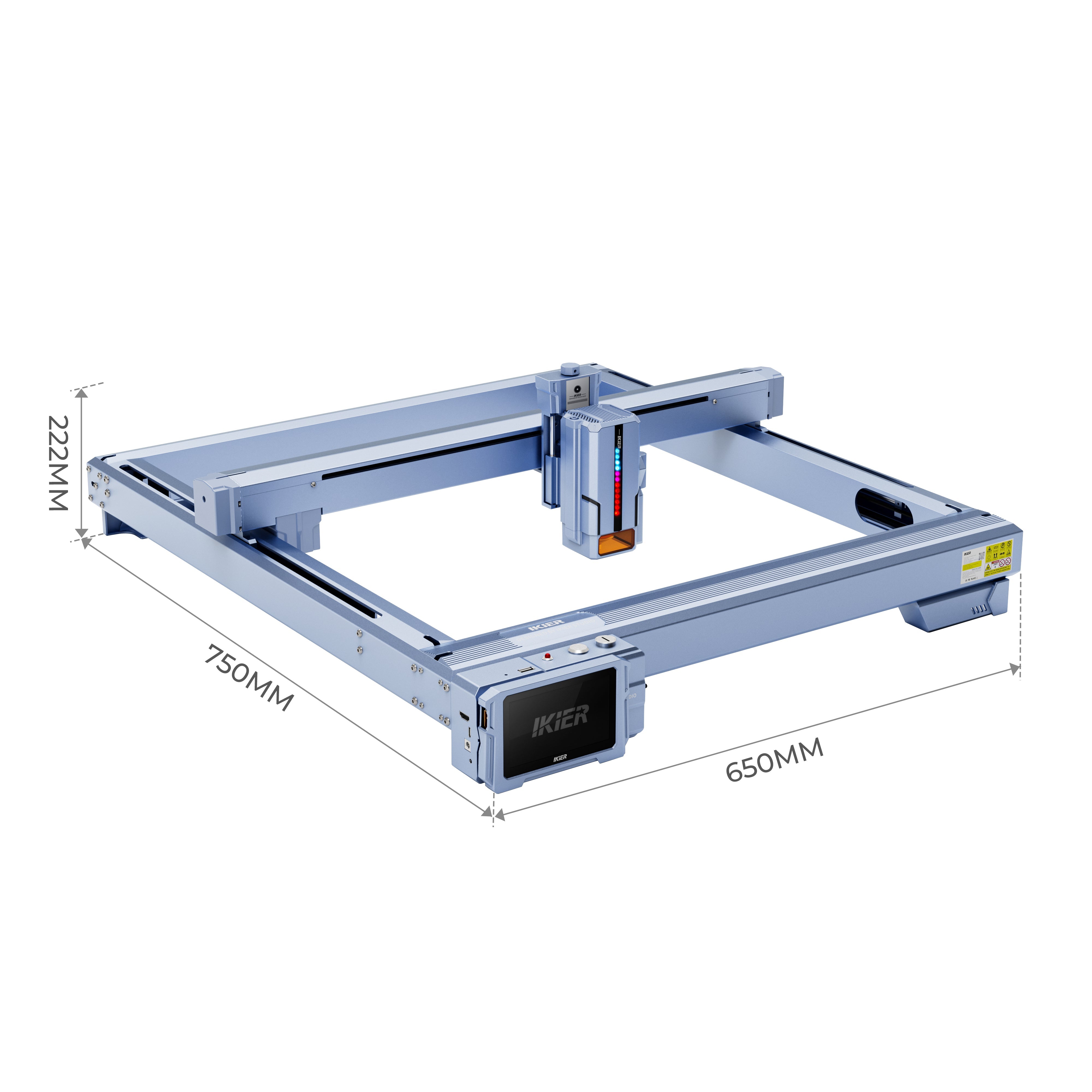 iKier K1 12W Laser Engraver Size