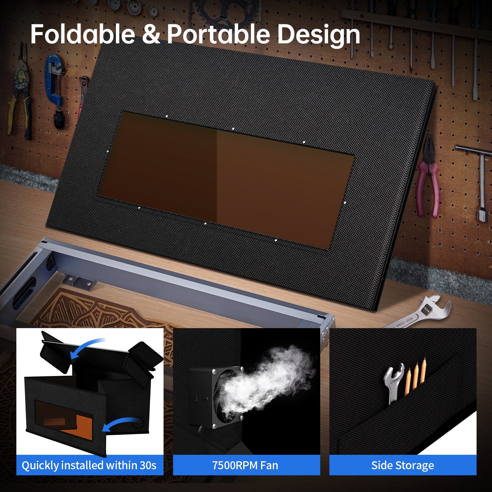 iKier E1 Enclosure Foldable Dust-Proof Cover for Laser Engraver