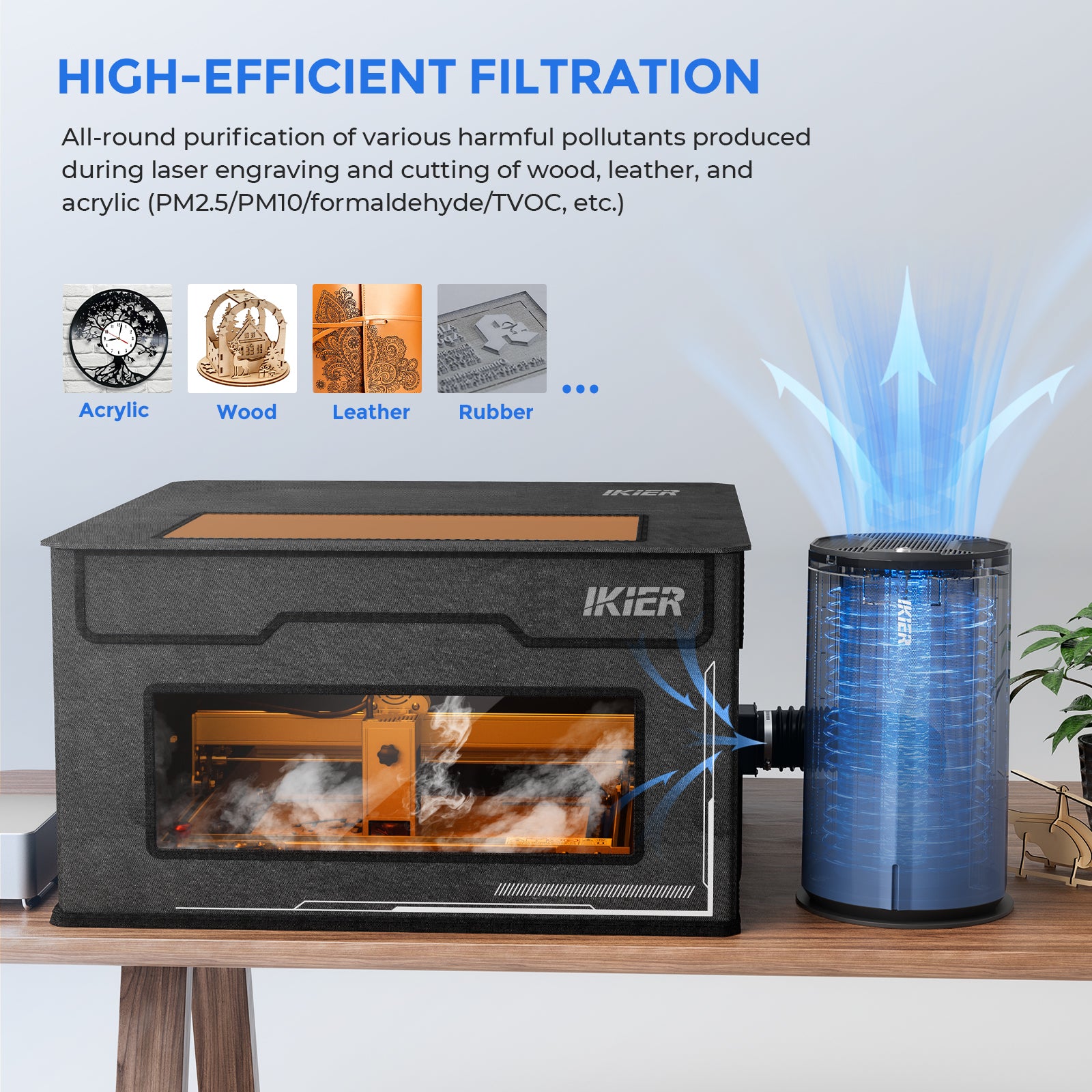 iKier D1 Air Purifier Cleaner For Laser Engraving Machine